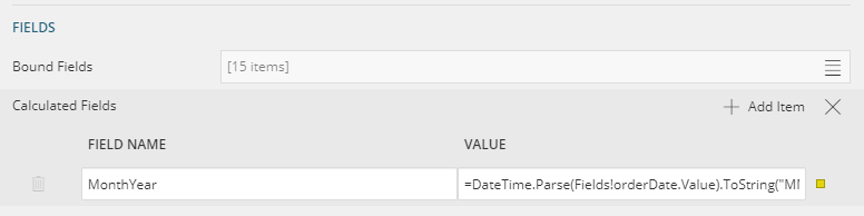Data Set - Calculated Fields (MonthYear)