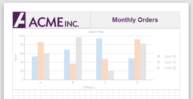 Monthly Orders Report with Chart