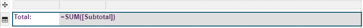 Table Header (Total)